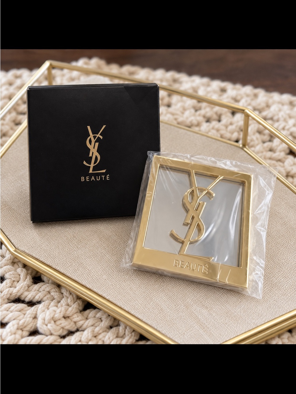 Yves Saint Laurent Gold Logo Hair Accessory